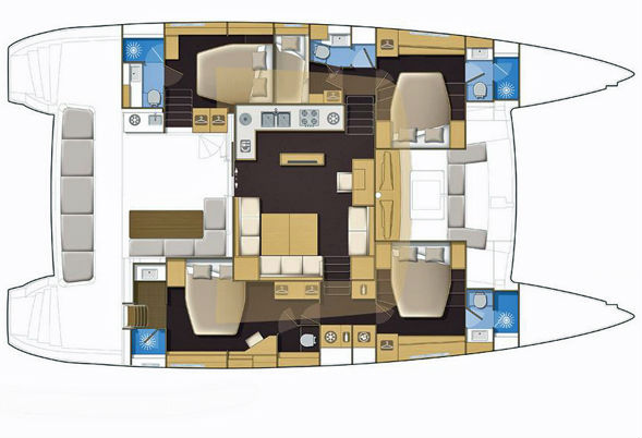 Lagoon 560 - 5 Cabin Layout