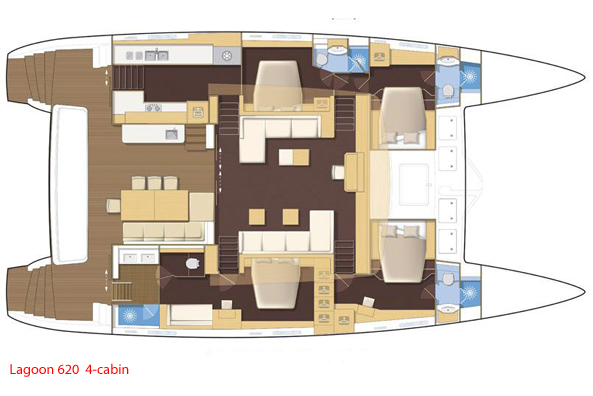 Lagoon 620 - 'Feel So Good' -  Layout