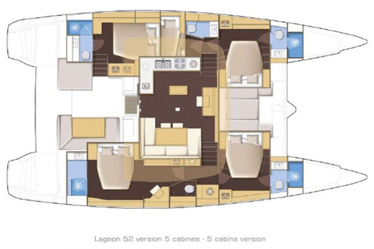 Lagoon 52 - 'Solea' Layout