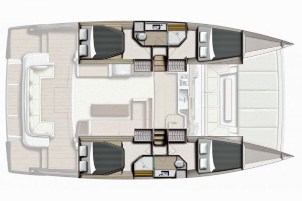 Bali 4.3MY 4-cabin layout