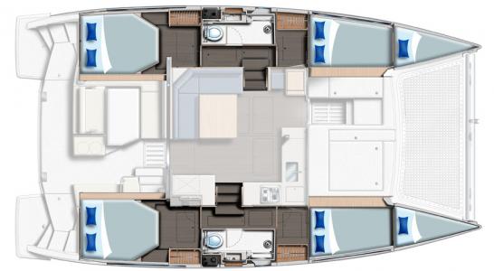 Leopard 40 4-cabin layout