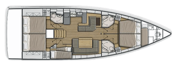 Oceanis 51.1 - 4 double, 1 twin