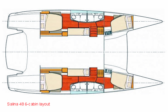 Salina 48  - 6 Cabin Layout