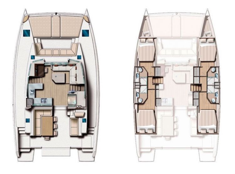 Bali 4.5 - 4 Cabin layout