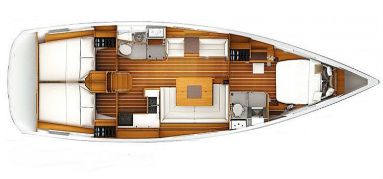 Sun Odyssey 439 - 3 Cabin Layout