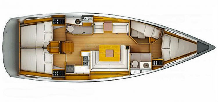 Sun Odyssey 439 - 4 Cabin Layout