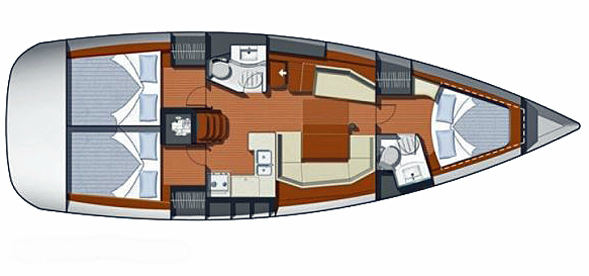 Sun Odyssey 42i  Layout