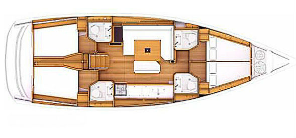 Sun Odyssey 469 - 4 Cabin Layout