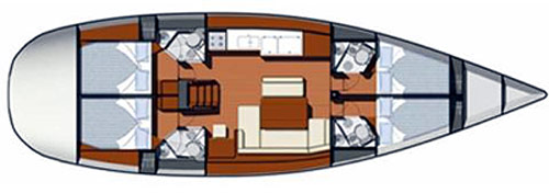 Sun Odyssey 49i Layout