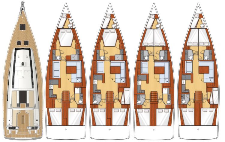 Oceanis 55  Layouts