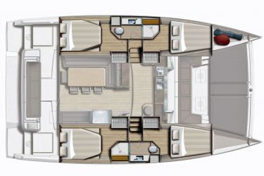 Bali 4.3 4-cabin layout