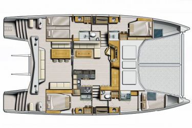 Catana 53 4-cabin layout